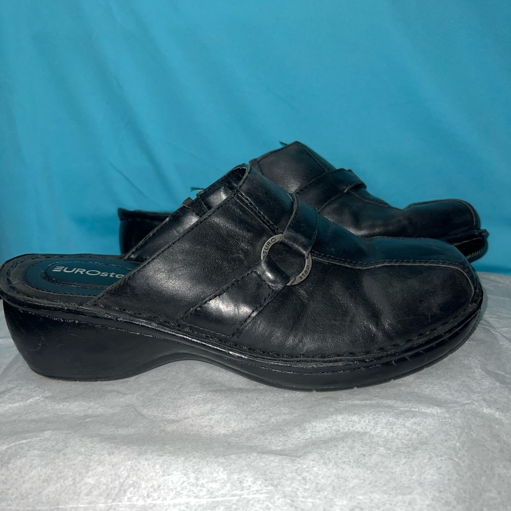 Eurostep Women’s Black Mules Clogs size 10